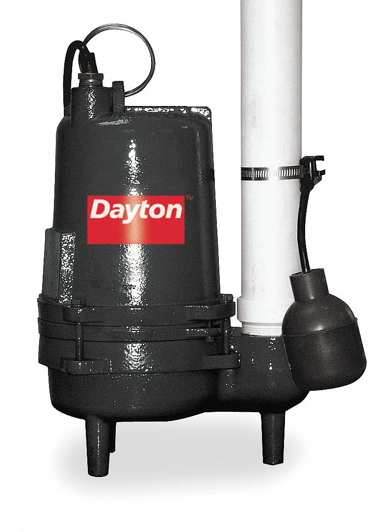 DAYTON, 1/2, 110V AC, Sewage Ejector Pump 3BB883BB88 Grainger