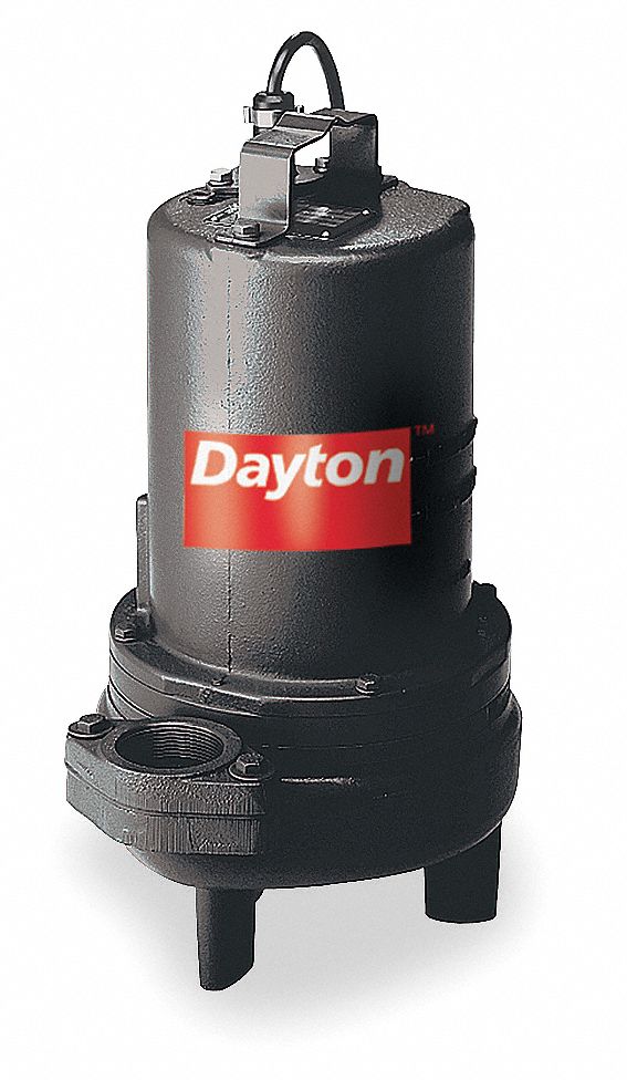 DAYTON Bomba de Aguas Residuales Sumergible, 1 HP Manual, 230 Voltaje -  Bombas Eyectoras de Aguas Residuales - 3BB93