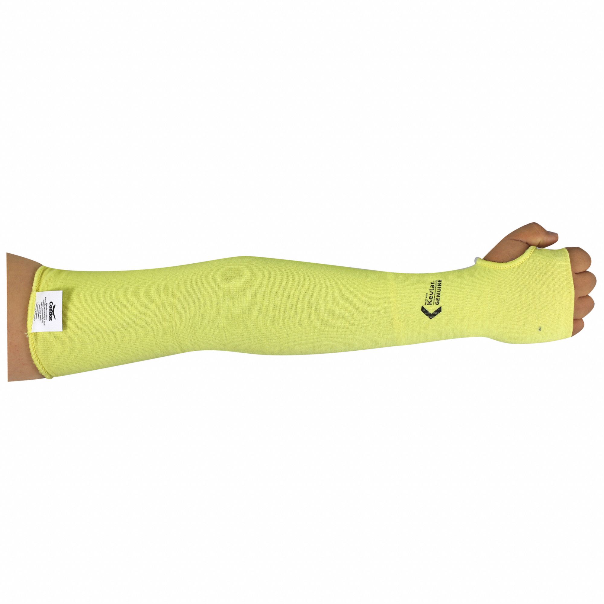 CUT-RESISTANT SLEEVE,A3,24 IN L,YELLOW