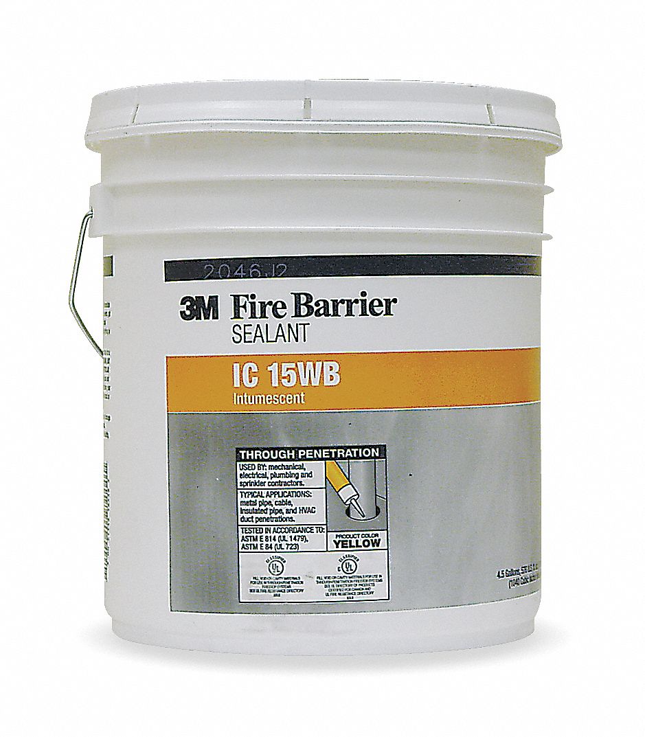 3M Firestop Sealant, 4.5 gal Pail, Up to 3 hr Fire Rating, Yellow