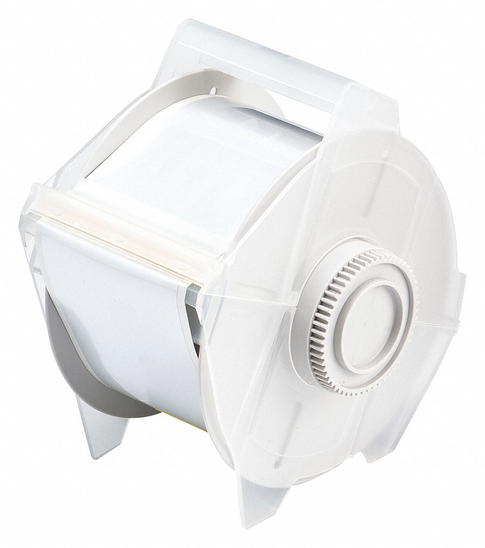 Continuous Label Stock: 2 1/4 in x 100 ft, Metalized Polyester, Silver (Matte), Outdoor