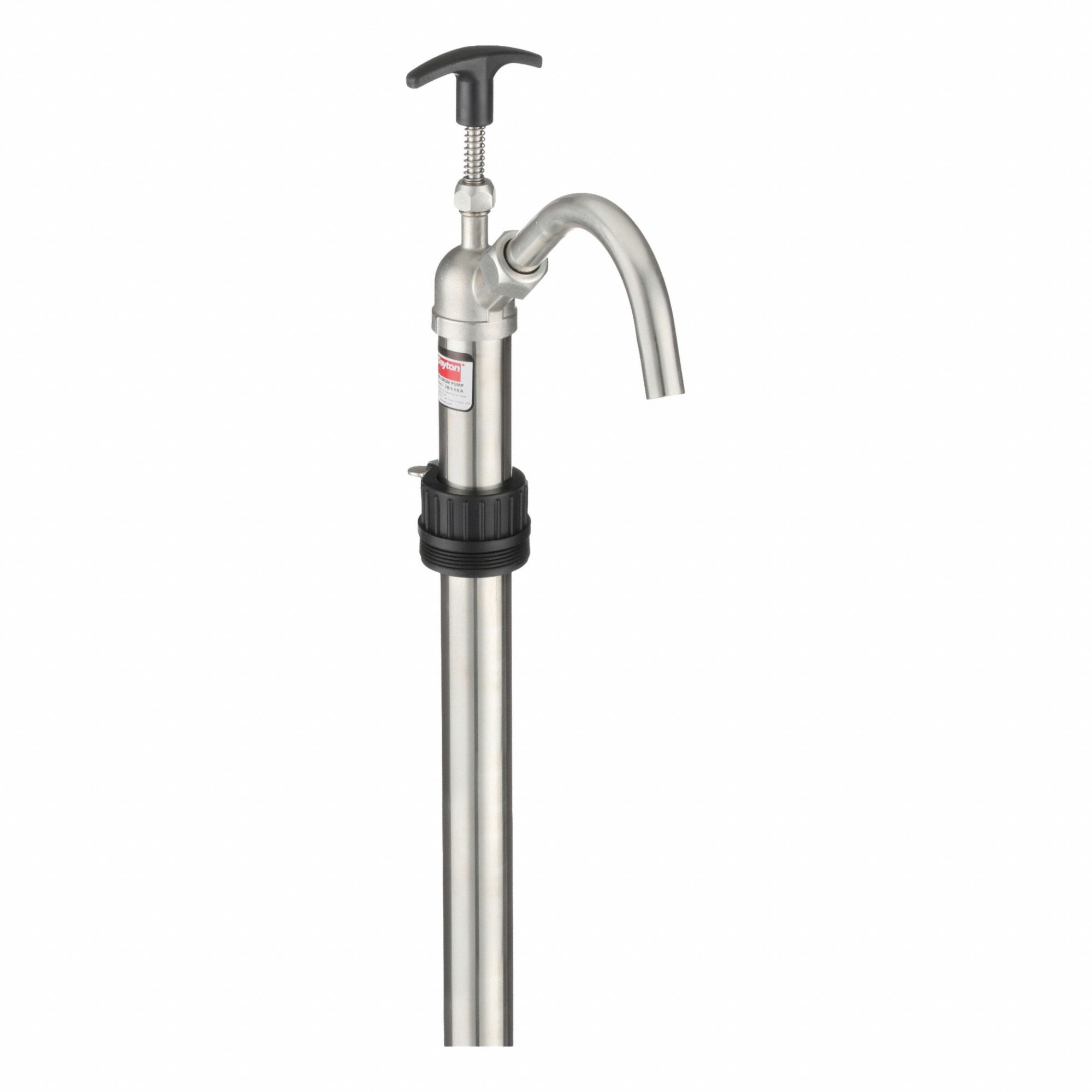 Hand Pump: Piston Action, Pump with Spout, Stainless Steel Housing, 20 oz per stroke, 37 in