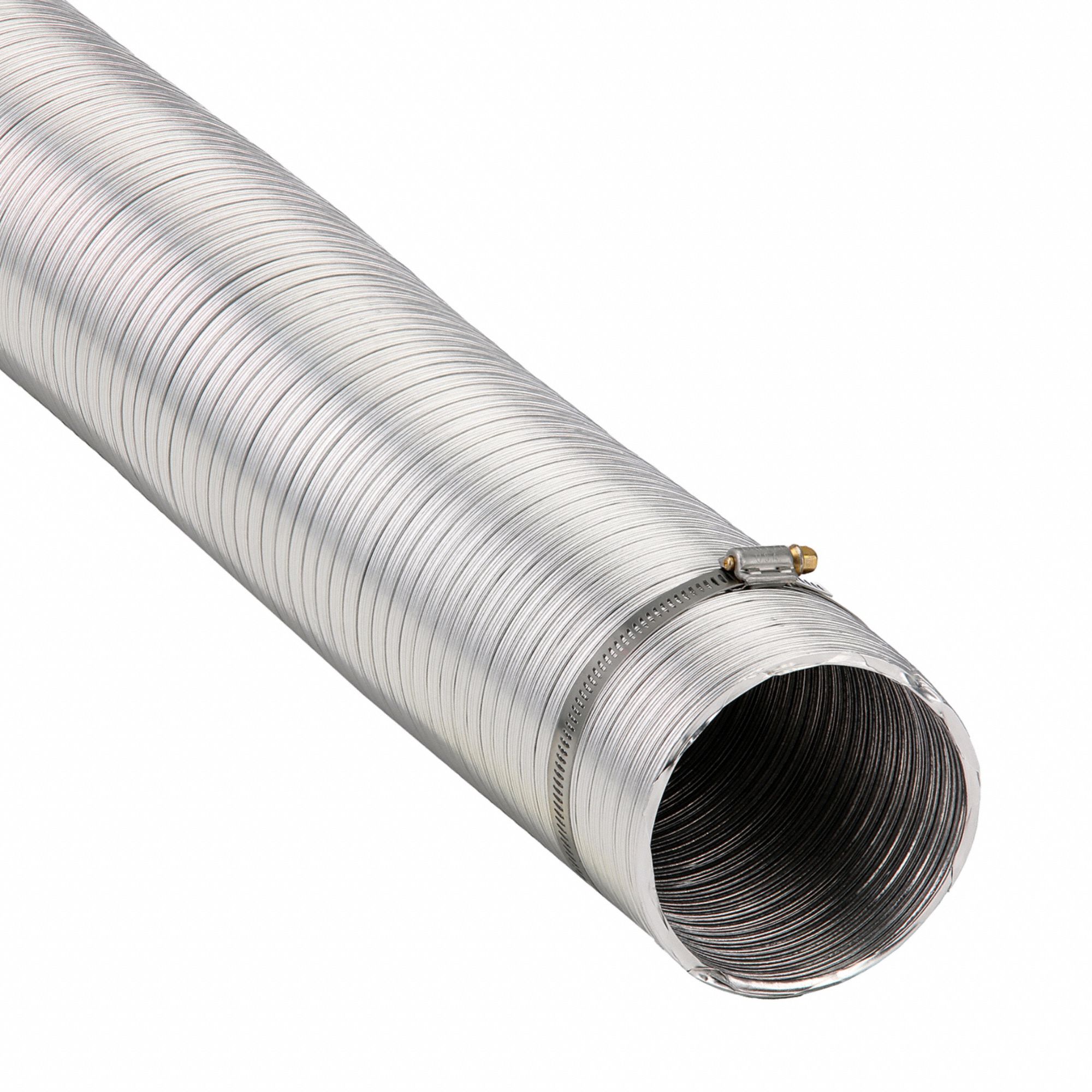 FLEXIBLE DUCT, 4 IN DIA, 15 FT L, 0.05% VAPOUR TRANS, ALUMINUM, 500 ° F MAX TEMP, ALUMINUM