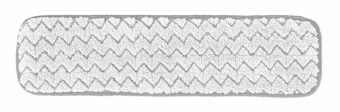 DUSTING PAD, REUSABLE, HOOK AND LOOP BACK, WHITE, 18 IN., MICROFIBRE, PK 12