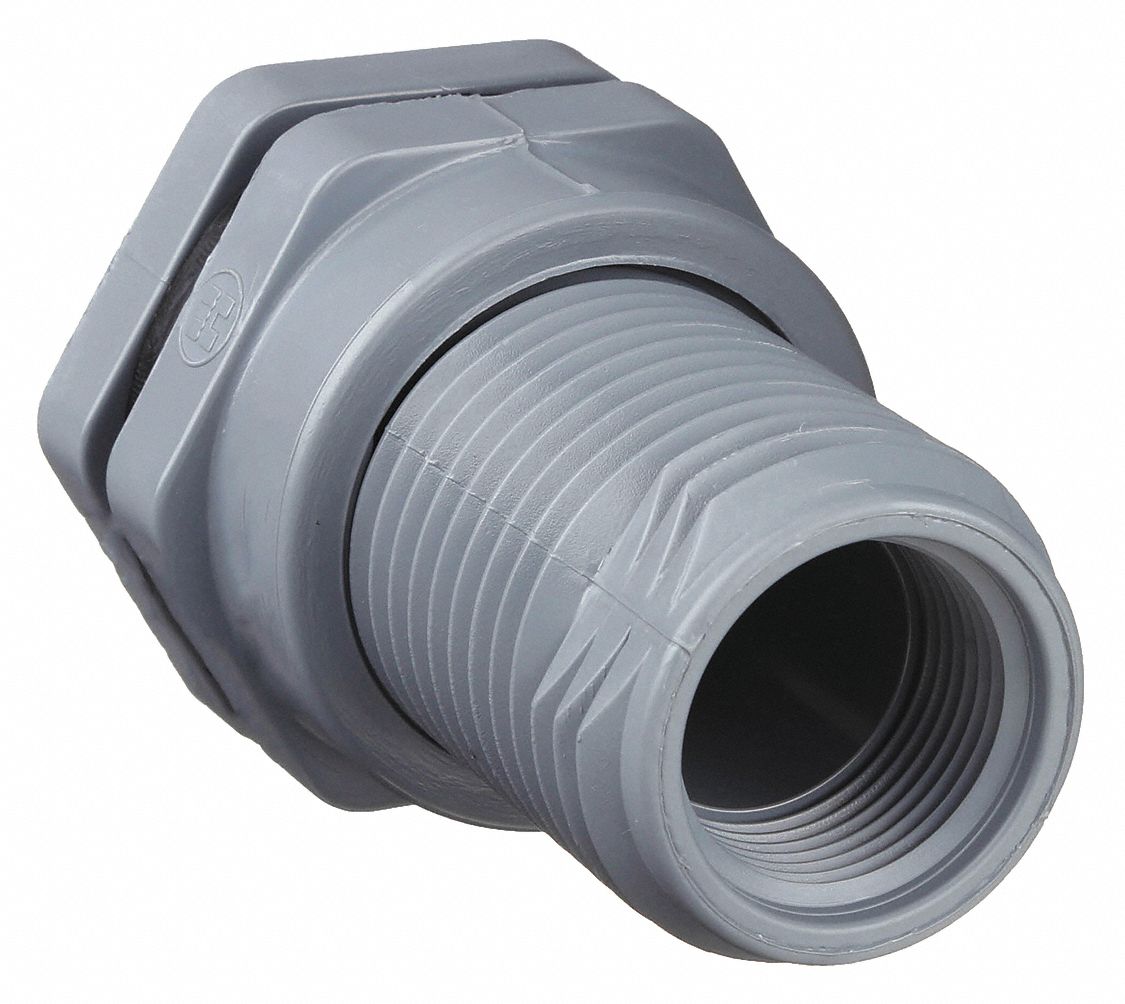 BULKHEAD TANK FITTING: CPVC BODY, ¾ IN FEMALE THREADED INSIDE CONNECTION, EPDM GASKET