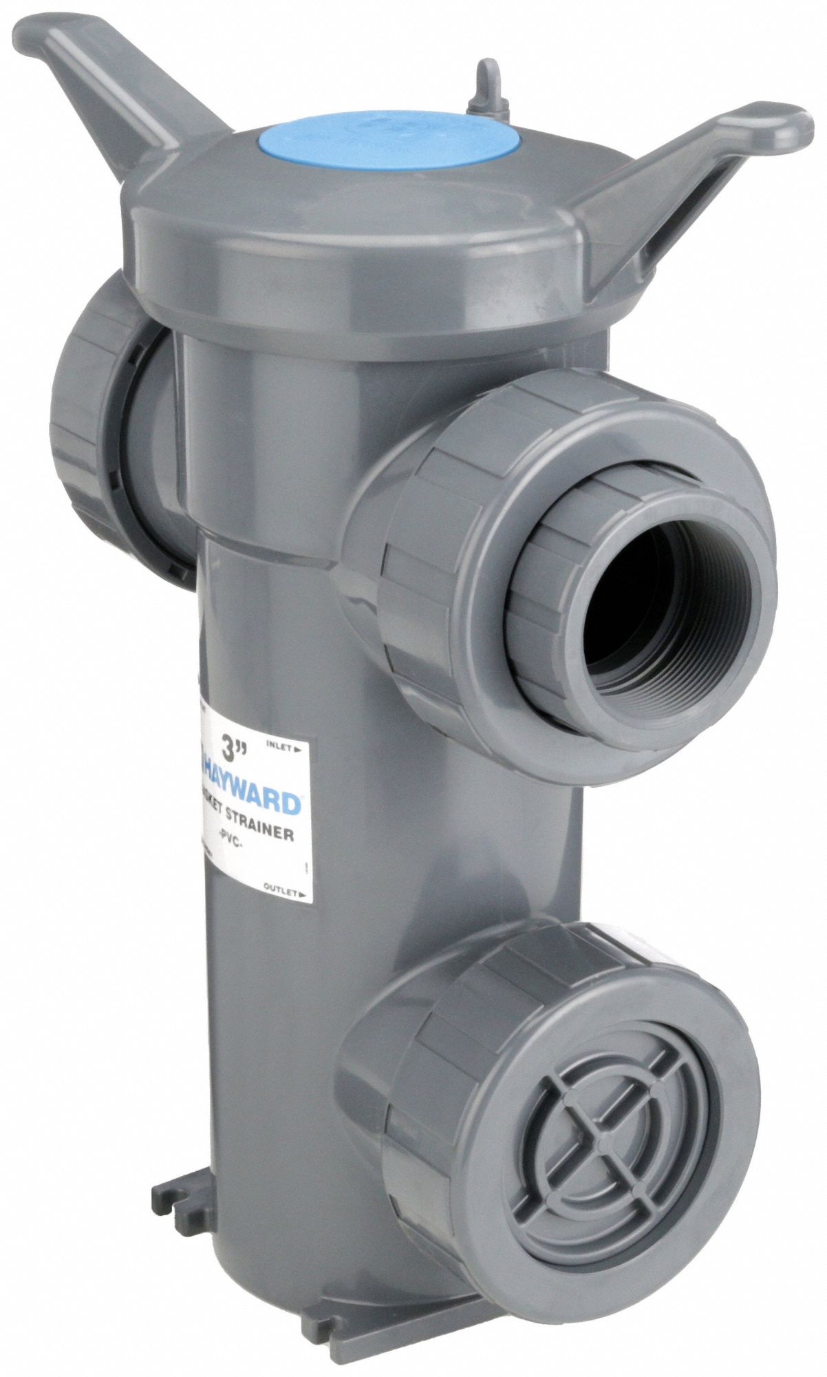 Basket Strainer: PVC, 0.125 in Screen Size, Single, NPT, 2 1/2 in, 22 5/16 in Ht, 21 in Lg