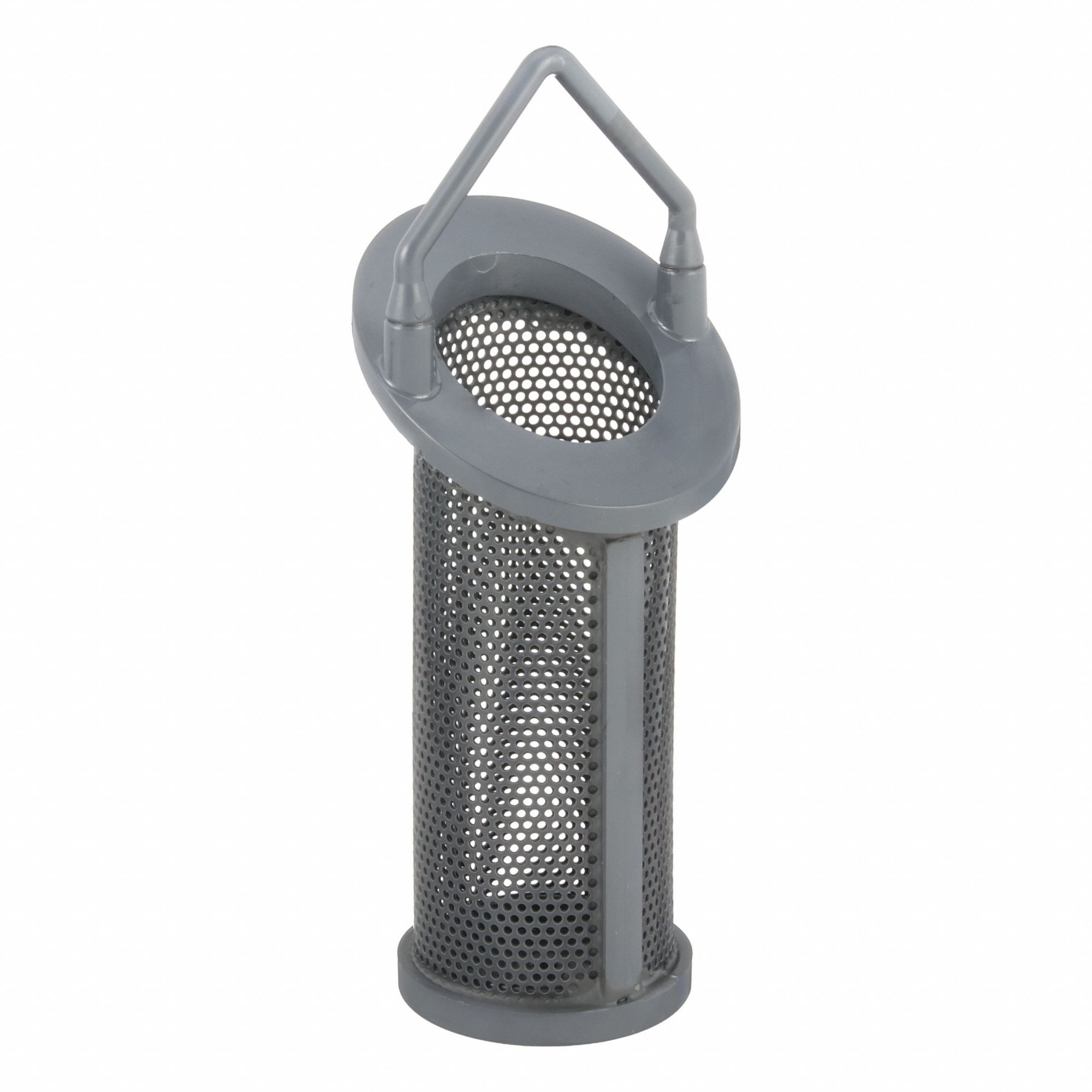 Replacement Basket: 0.125 in Screen Size, 4.9 in Overall Dia, 12.7 in Lg, Gray