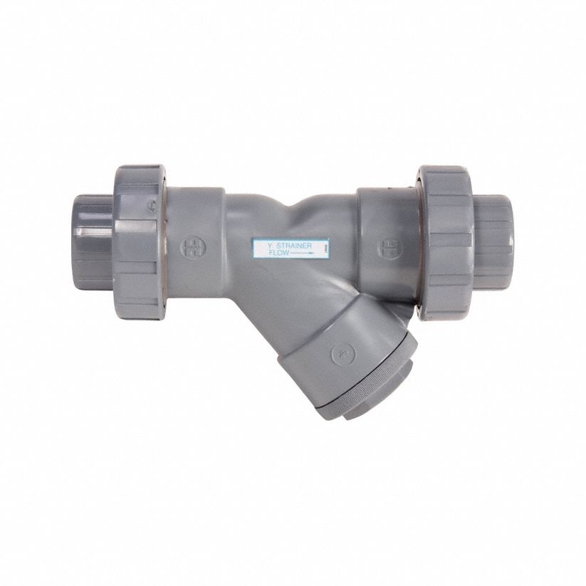 Y Strainer: 3/4 in, NPT, Mesh, 0.0313 in Screen Size, PVC, FPM, 3 3/4 in Ht, 4 1/8 in Lg