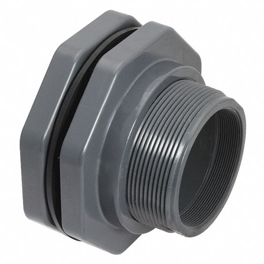 HAYWARD PVC Bulkhead Tank Fitting, 6 in Pipe Size, Socket x Socket