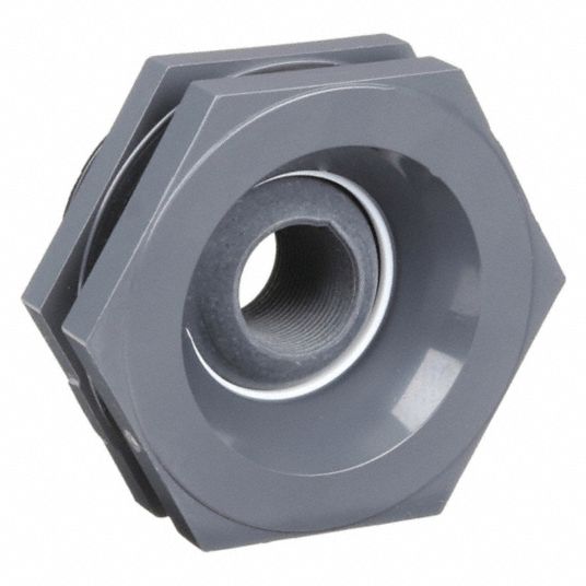 HAYWARD Bulkhead Tank Fitting: PVC Body, 1 in Female Threaded Inside  Connection, EPDM Gasket