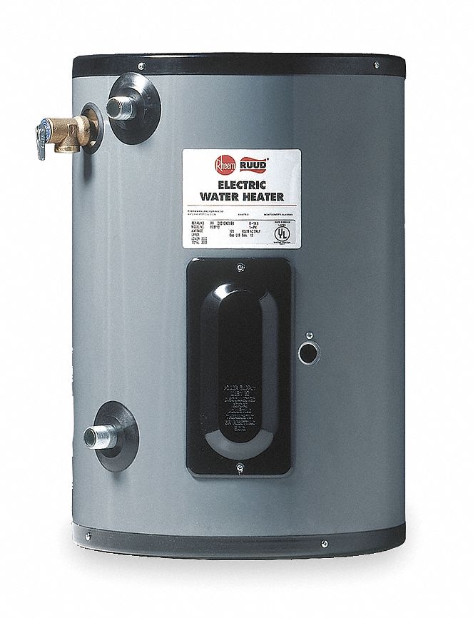 RHEEM-RUUD Point-of-Use Electric Water Heater: 208V, 19.9 gal, 6,000 W,  Single Phase, 25.12 in Ht