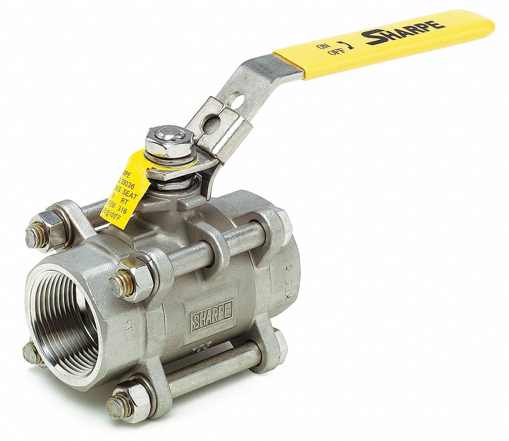 MANUAL TWO-WAY BALL VALVE: 2 IN, 316 STAINLESS STEEL, STRAIGHT VALVE BODY, RPTFE