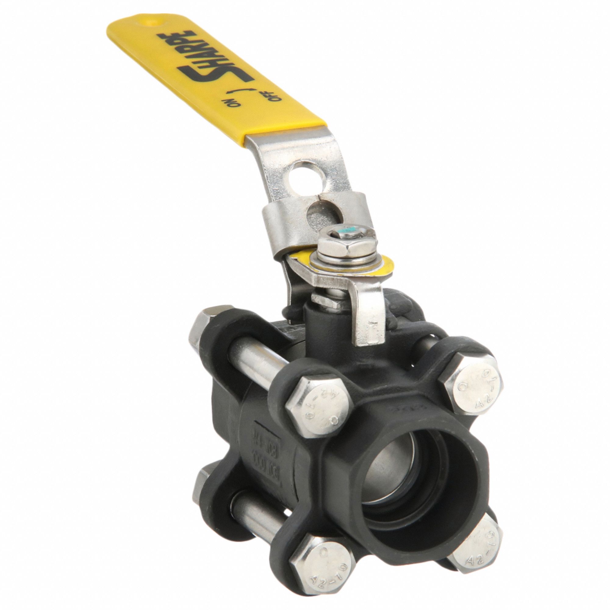 Manual Two-Way Ball Valve: 3/4 in, Carbon Steel, Straight, Socket x Socket, Lever