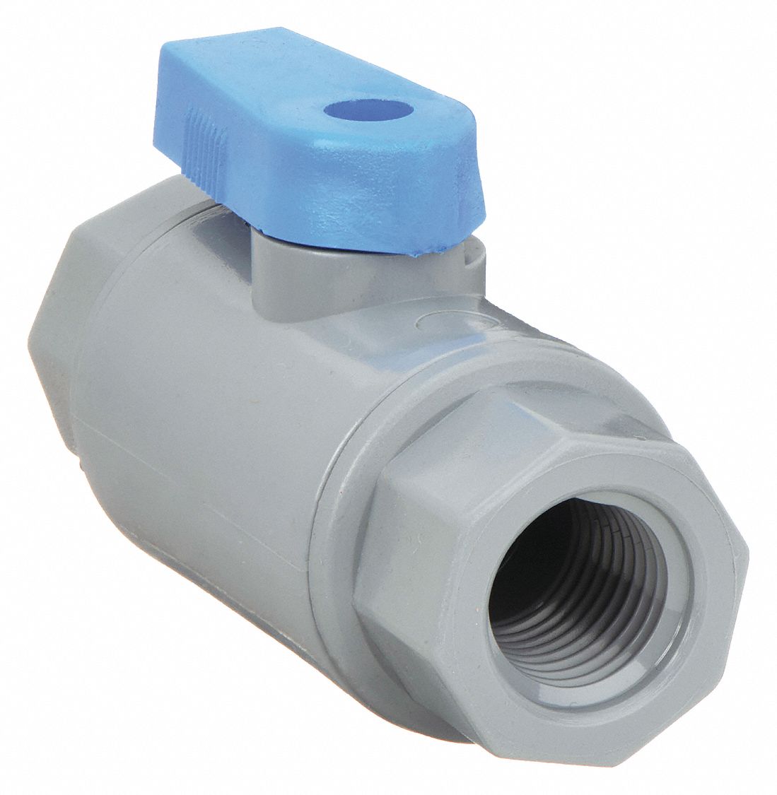 MANUAL TWO-WAY BALL VALVE: ¼ IN, PVC, STRAIGHT, FNPT X FNPT, FULL PORT BALL PORT