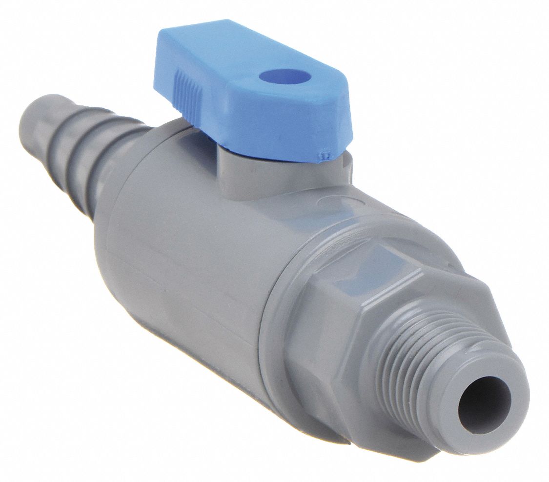 VNNE BLLE PVC,MNPT X RCCRD CNNLE,1/4 PO