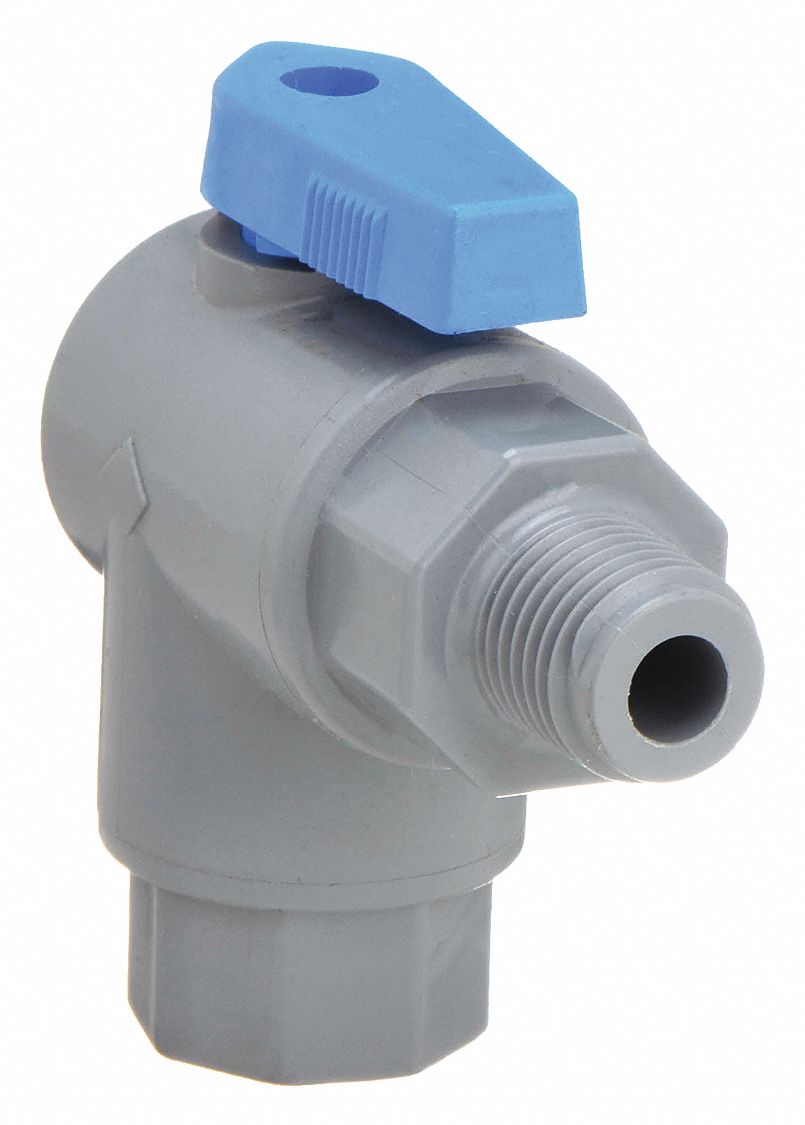 VNNE BLLE PVC,COUDE,FNPT X MNPT,1/4 PO