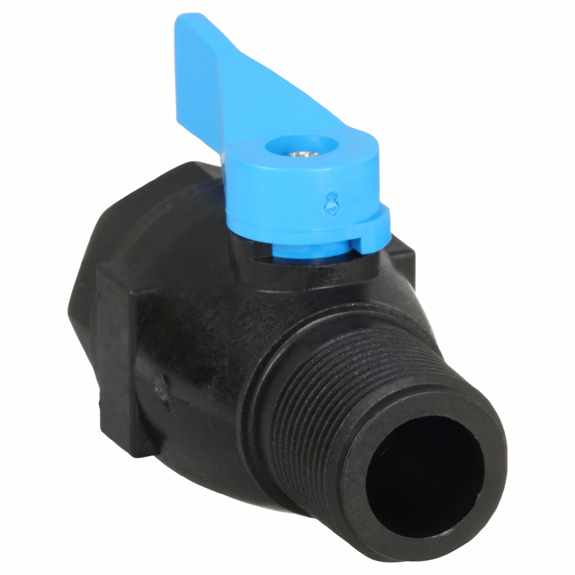 Manual Two-Way Ball Valve: 3/4 in, PVC, Straight, MNPT x FNPT, Full Port Ball Port