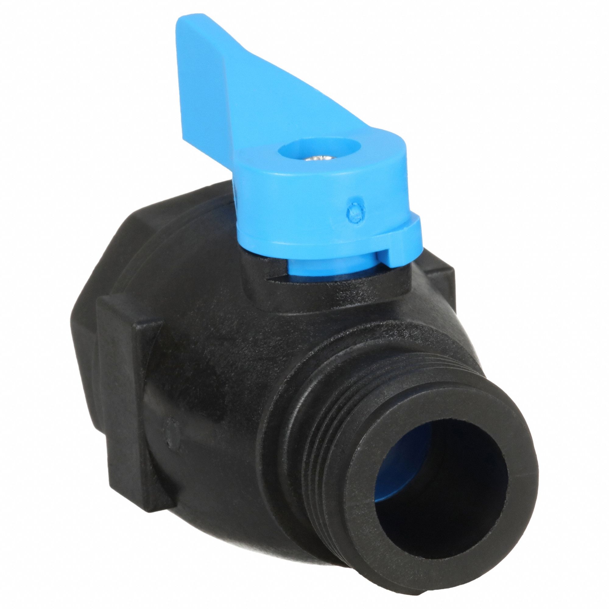 Manual Two-Way Ball Valve: 3/4 in, PVC, Straight, FNPT x MGHT, Full Port Ball Port