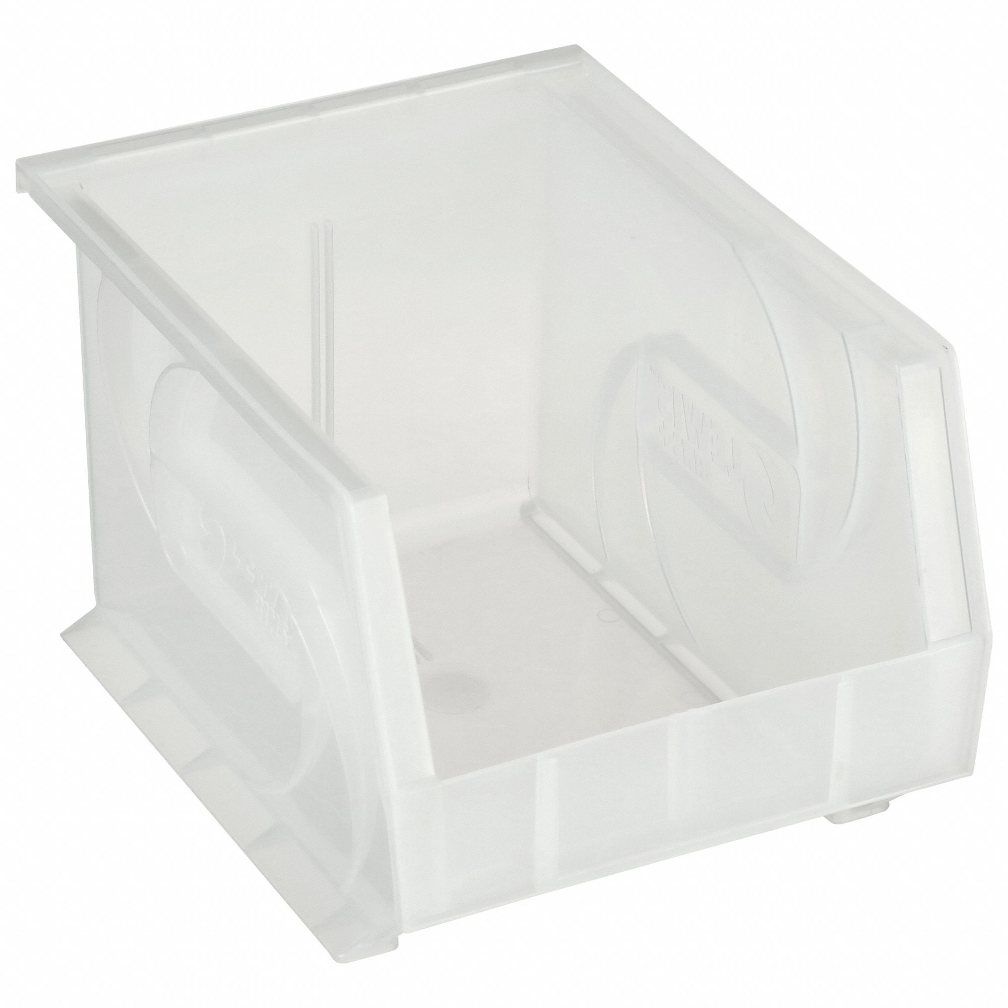 HANG AND STACK BIN, 8¼ IN X 10⅞ IN X 7 IN, CLEAR, LABEL HOLDERS, 40 LB LOAD CAPACITY
