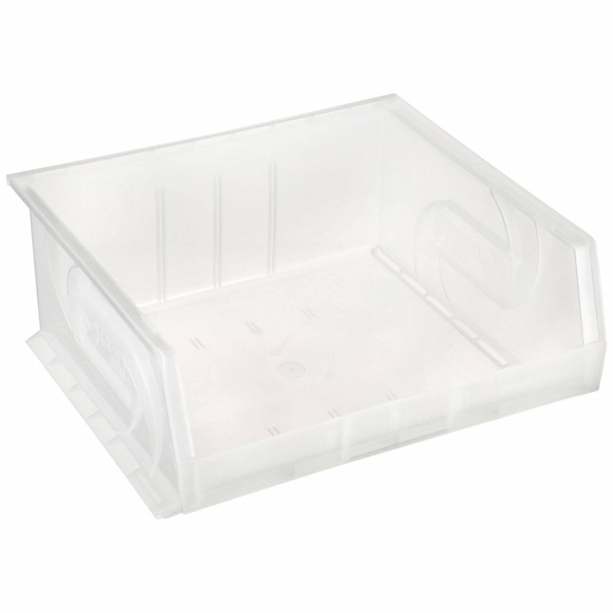 HANG AND STACK BIN, 16½ IN X 14¾ IN X 7 IN, CLEAR, LABEL HOLDERS