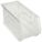 HANG AND STACK BIN, 8¼ IN X 18 IN X 9 IN, CLEAR, LABEL HOLDERS, 40 LB LOAD CAPACITY