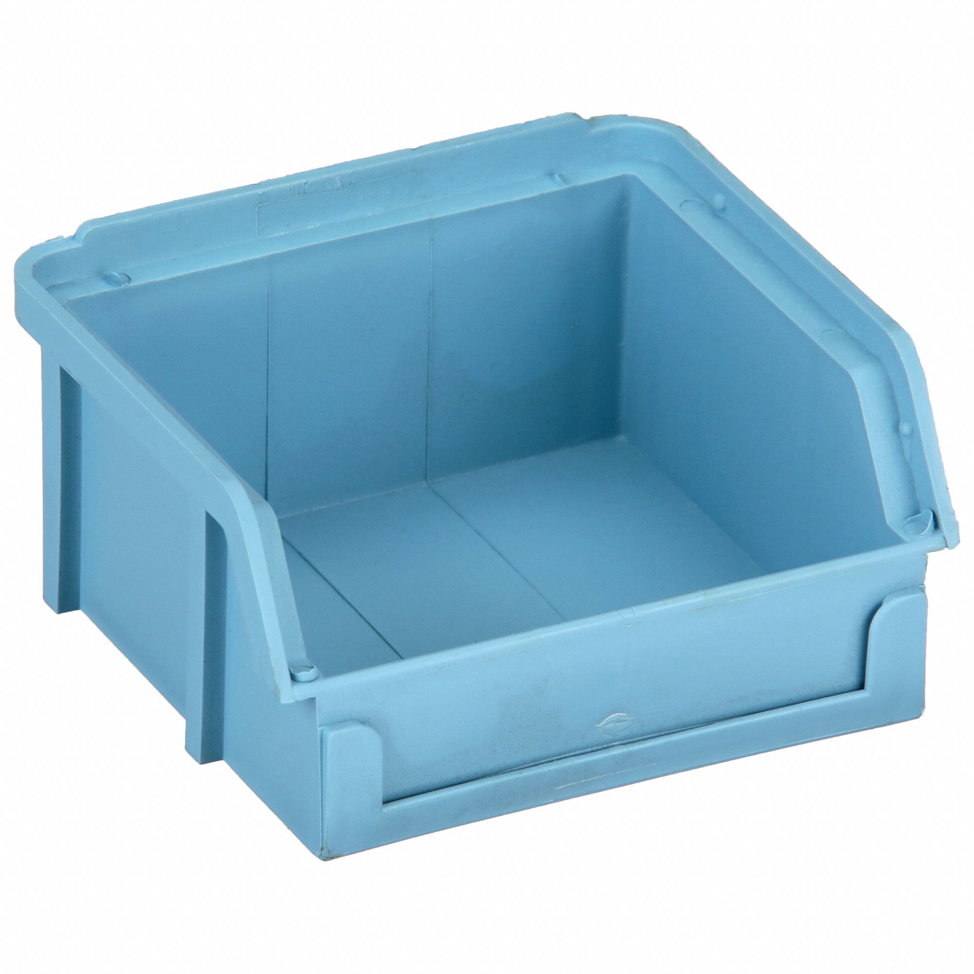 HANG AND STACK BIN, 4 IN X 3½ IN X 2 IN, LIGHT BLUE, LABEL HOLDERS, 10 LB LOAD CAPACITY