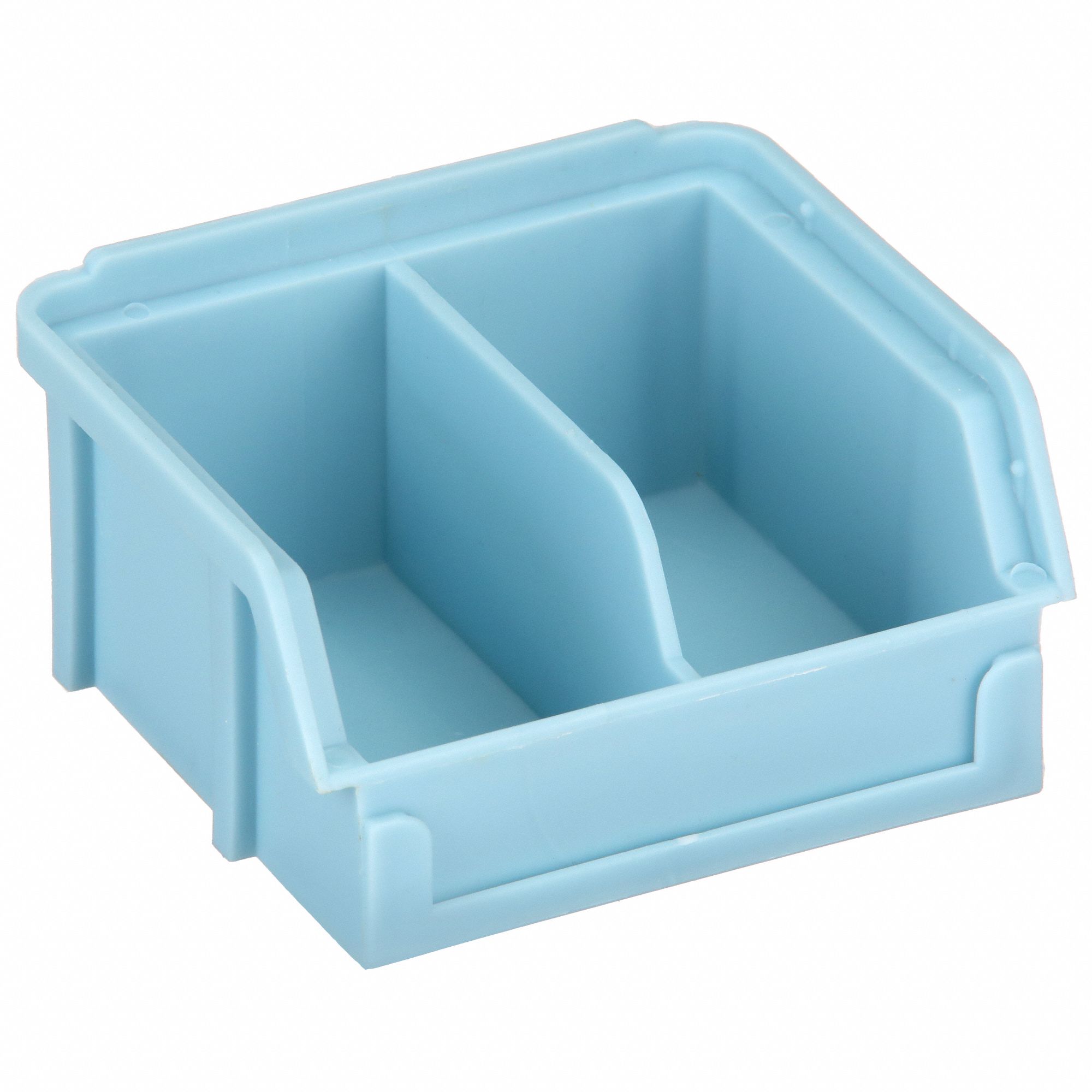 HANG AND STACK BIN, 4 IN X 3½ IN X 2 IN, LIGHT BLUE, LABEL HOLDERS, INCLUDES DIVIDERS
