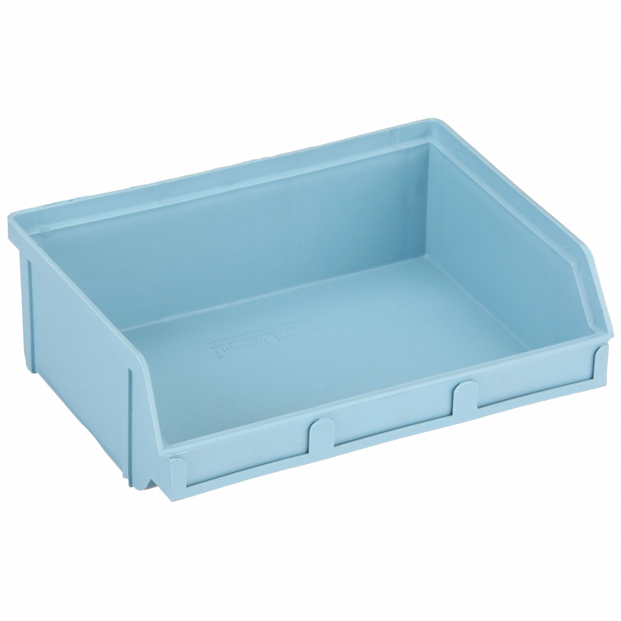 HANG AND STACK BIN, 8¾ IN X 6⅝ IN X 2⅞ IN, LIGHT BLUE, LABEL HOLDERS
