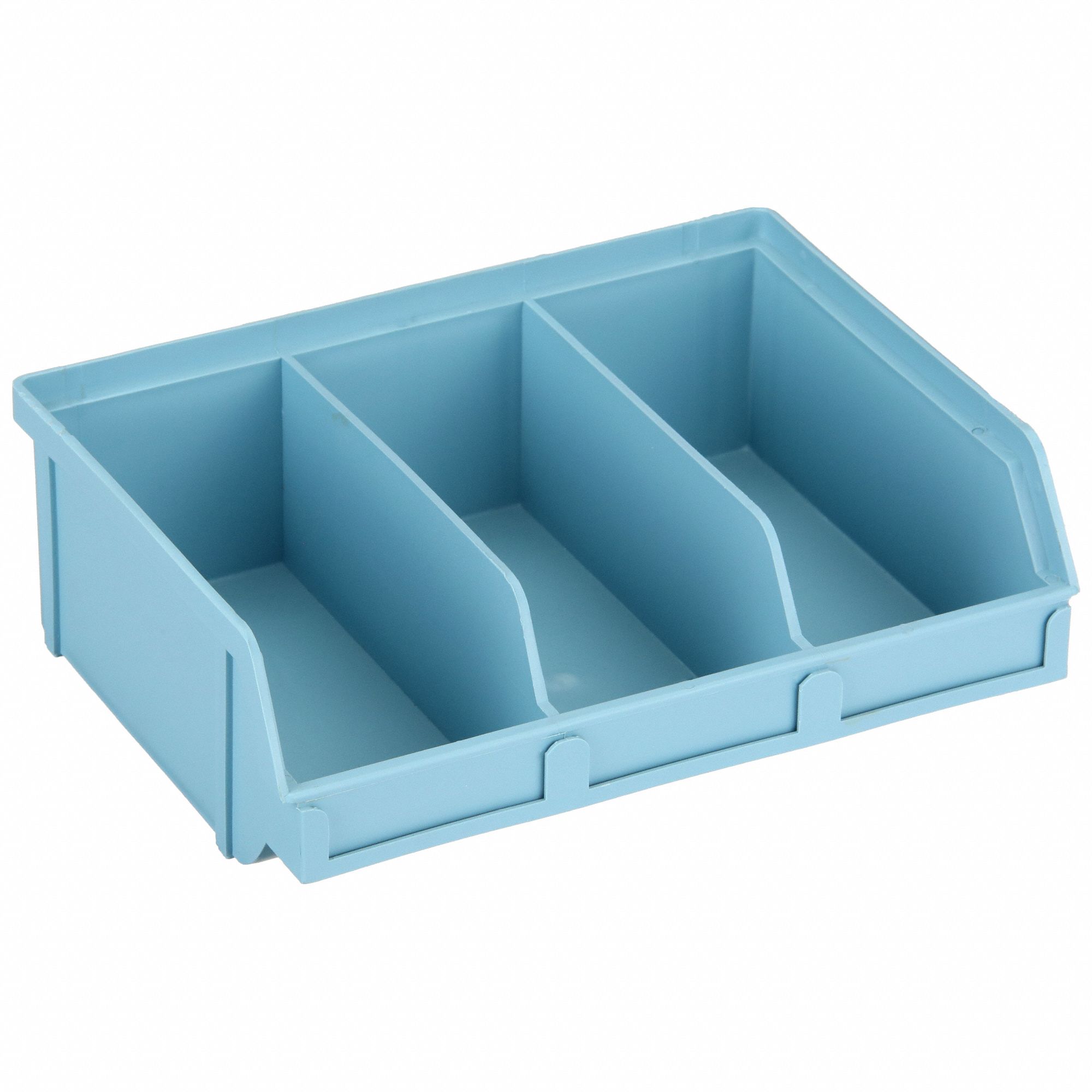 HANG AND STACK BIN, 8¾ IN X 6⅝ IN X 2⅞ IN, LIGHT BLUE, LABEL HOLDERS, LIGHT BLUE
