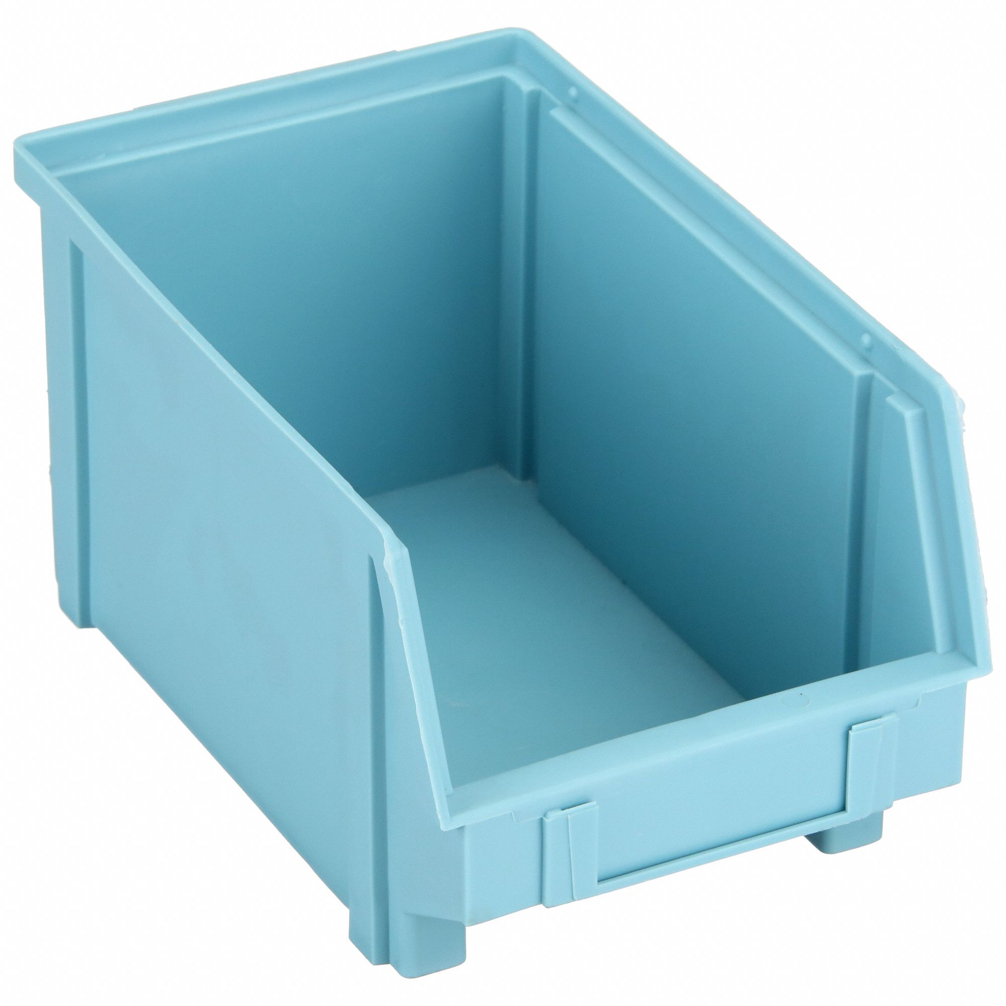 HANG AND STACK BIN, 5¾ IN X 9½ IN X 5 IN, LIGHT BLUE, LABEL HOLDERS