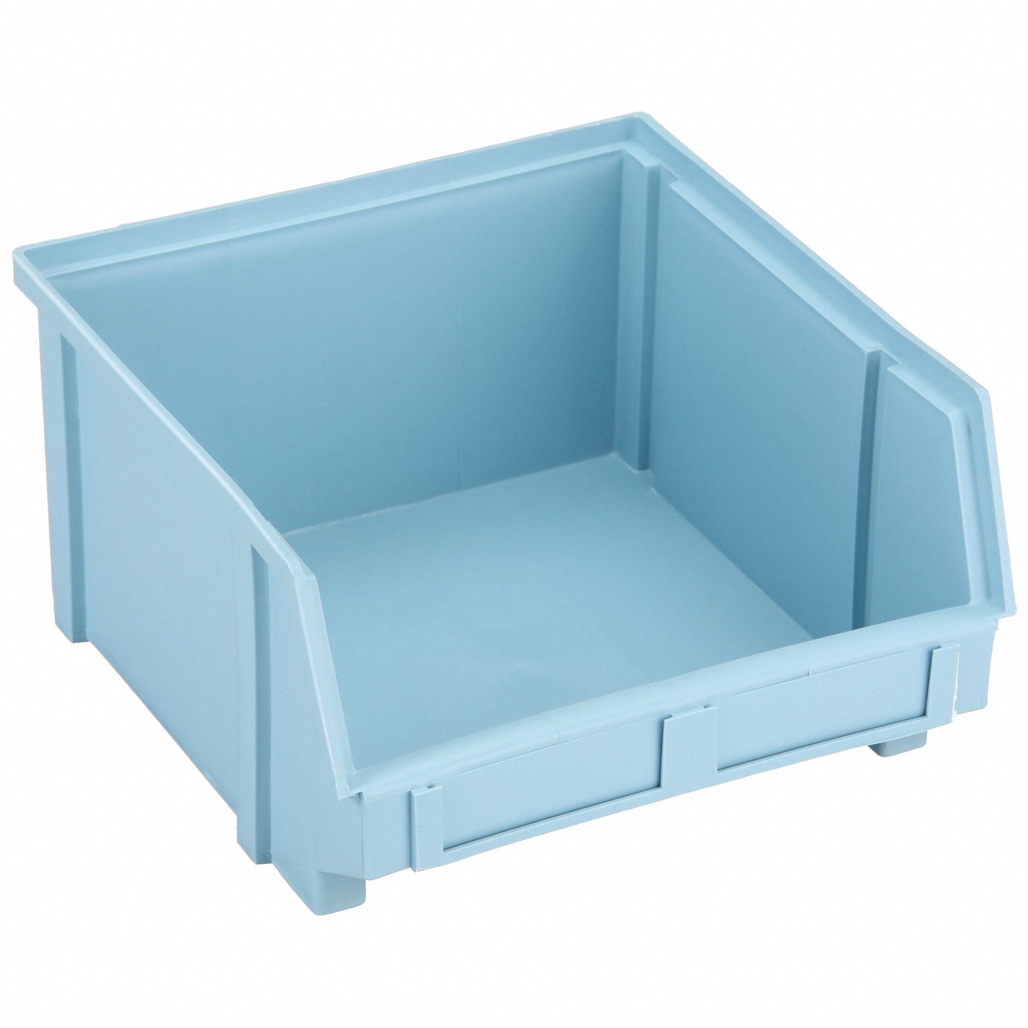 HANG AND STACK BIN, 8¾ IN X 9⅜ IN X 5 IN, LIGHT BLUE, LABEL HOLDERS