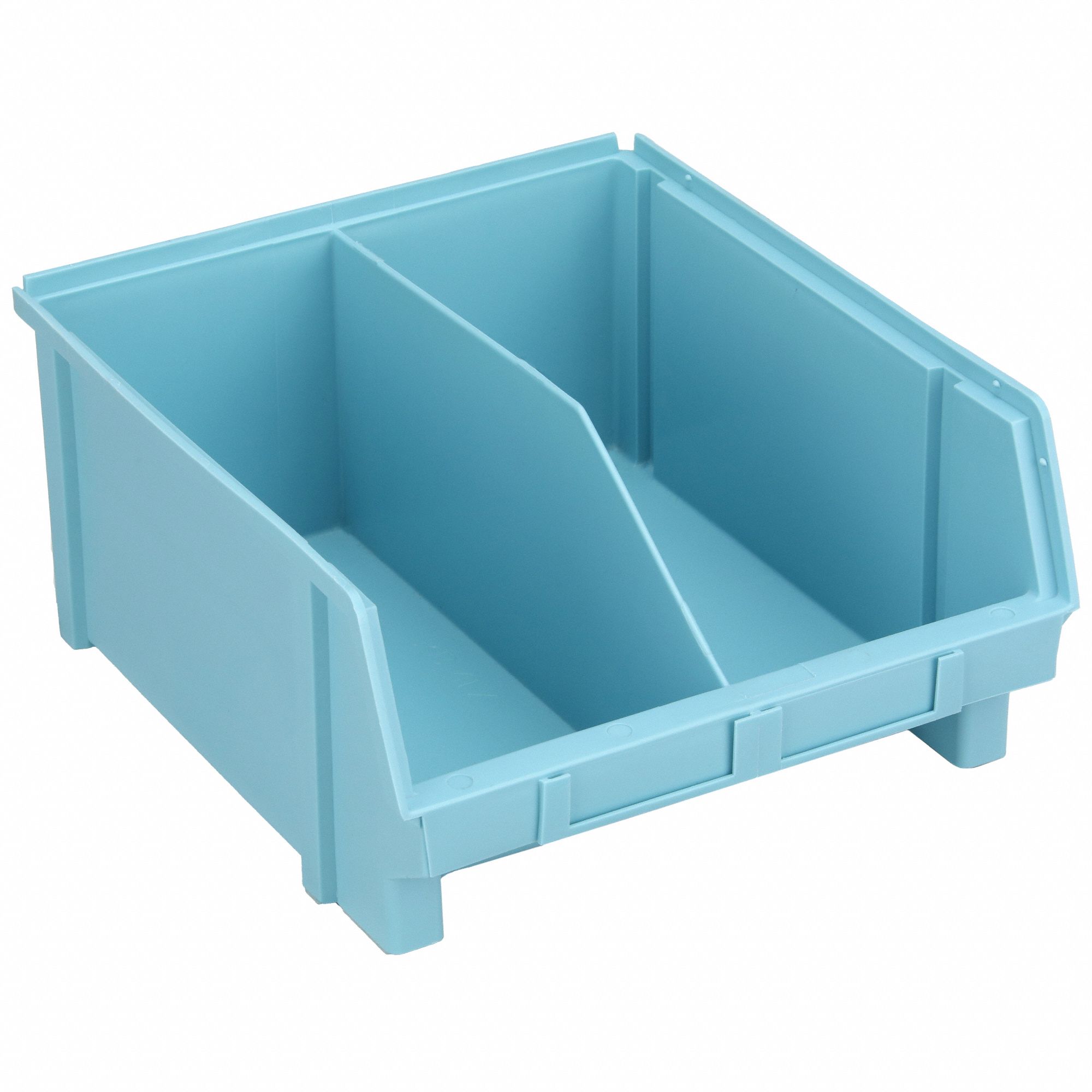 HANG AND STACK BIN, 11⅜ IN X 12⅞ IN X 6 IN, LIGHT BLUE, LABEL HOLDERS, LIGHT BLUE