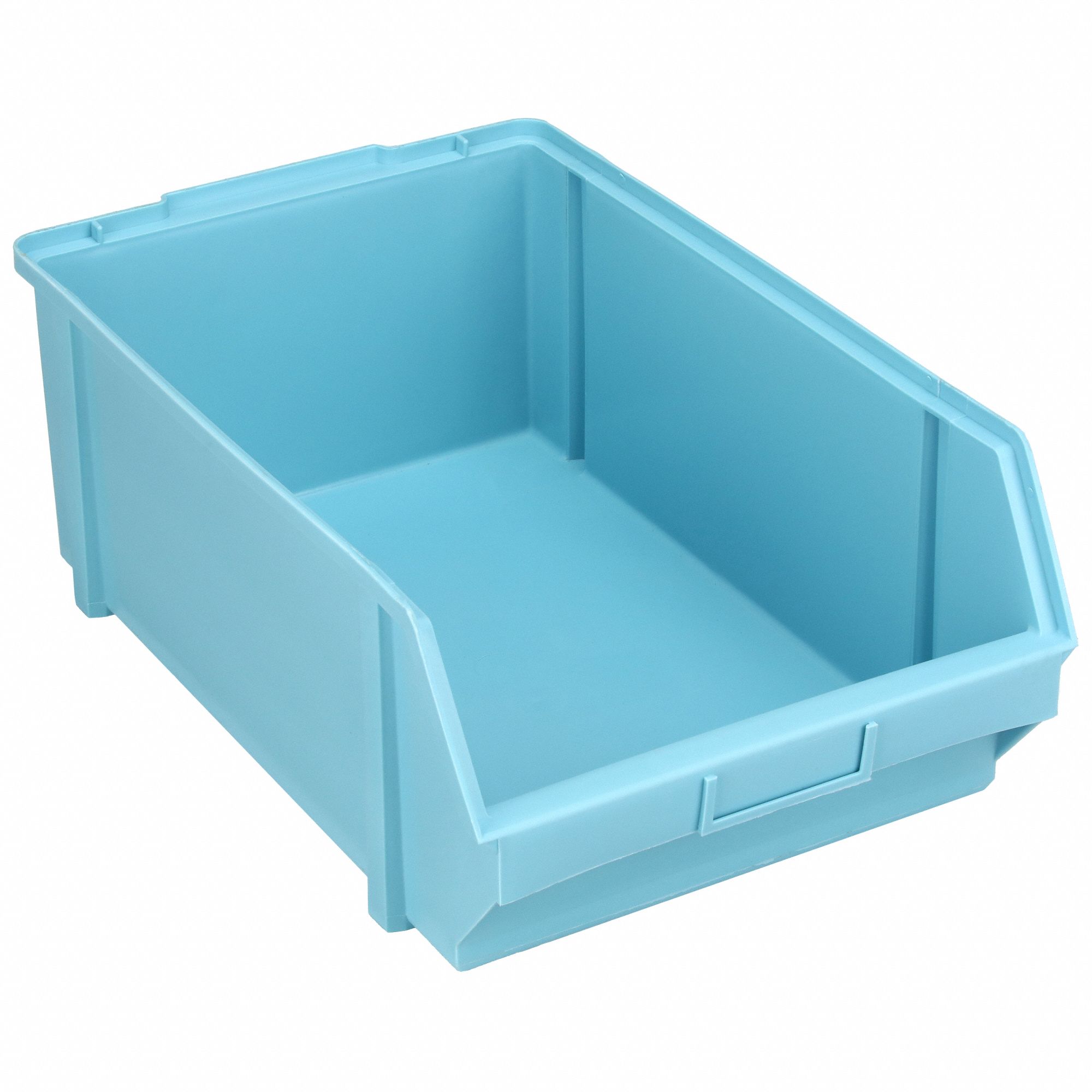 HANG AND STACK BIN, 11¾ IN X 18½ IN X 7 IN, LIGHT BLUE, LABEL HOLDERS