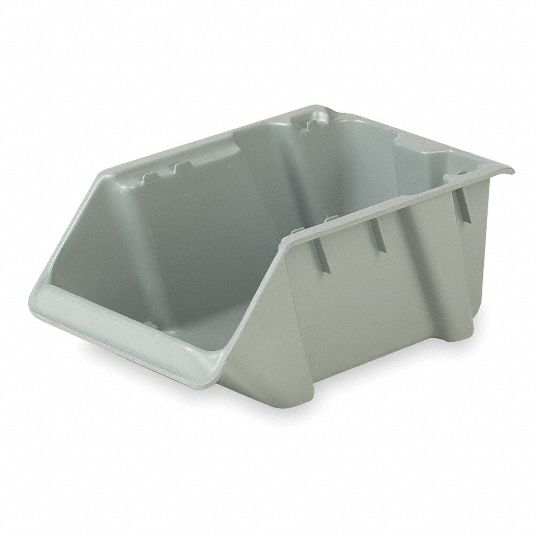 LEWISBINS Stack and Nest Bin, Gray, 7 7/8 inH x 24 inL x 11 3/8 inW