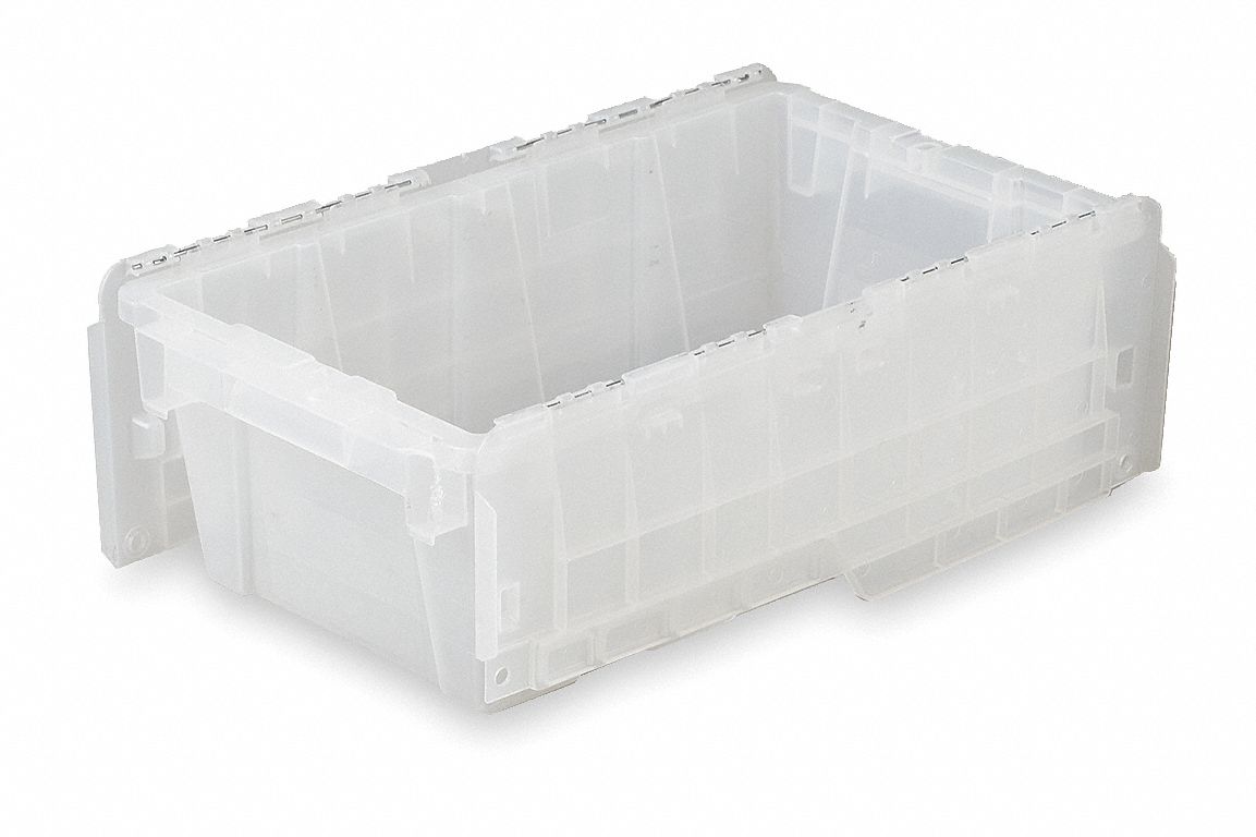 3CLU6 - Attached Lid Container 0.3 cu ft Clear