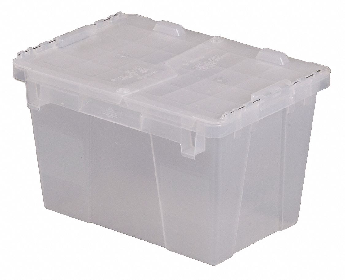 3CLU7 - Attached Lid Container 0.6 cu ft Clear