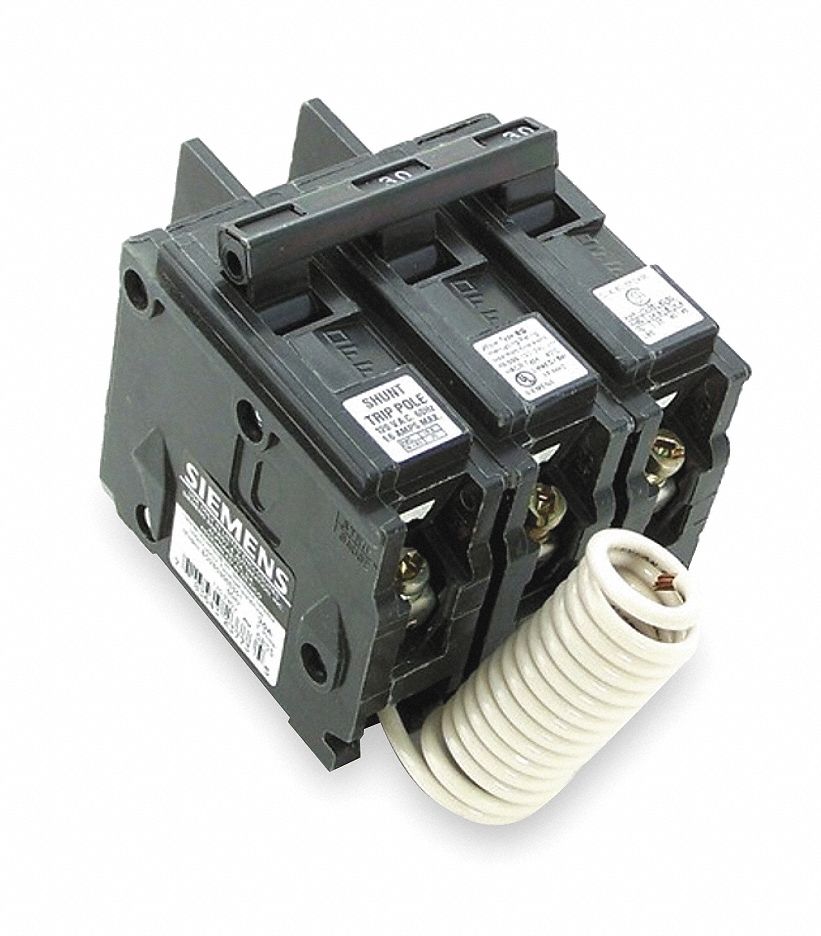 Miniature Circuit Breaker: 50 A Amps, 120/240V AC, 2 Poles, Shunt Trip