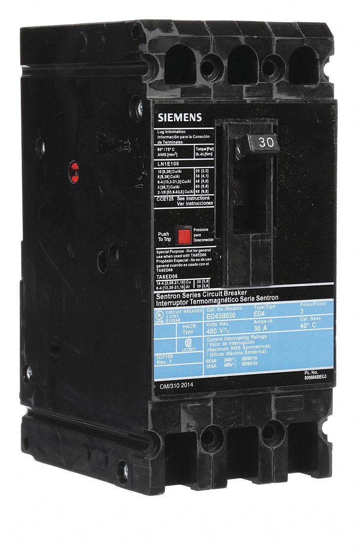 Circuit Breaker 30A 3P 480VAC ED4
