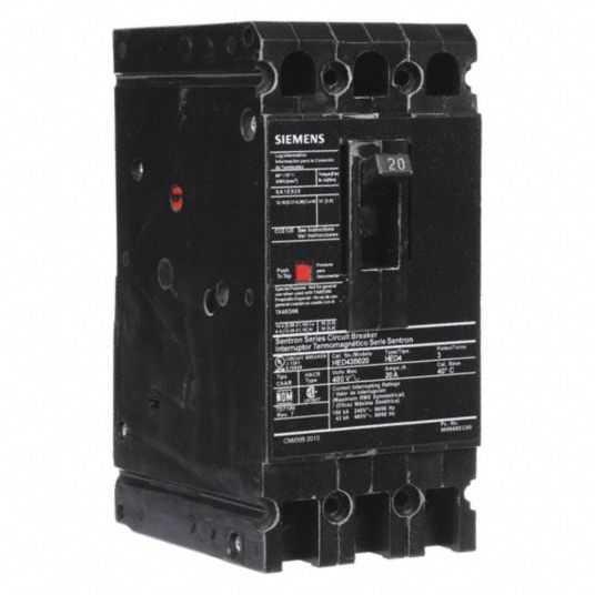 SIEMENS, 20 A Amps, 42kA at 480V AC, Molded Case Circuit Breaker