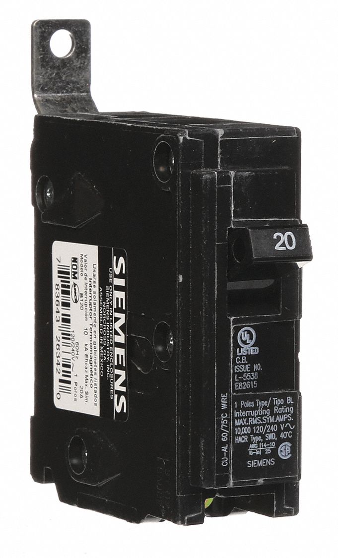 Siemens B120 120/240Volt Circuit Breaker Type BL 1 pole 20 amp NEW 