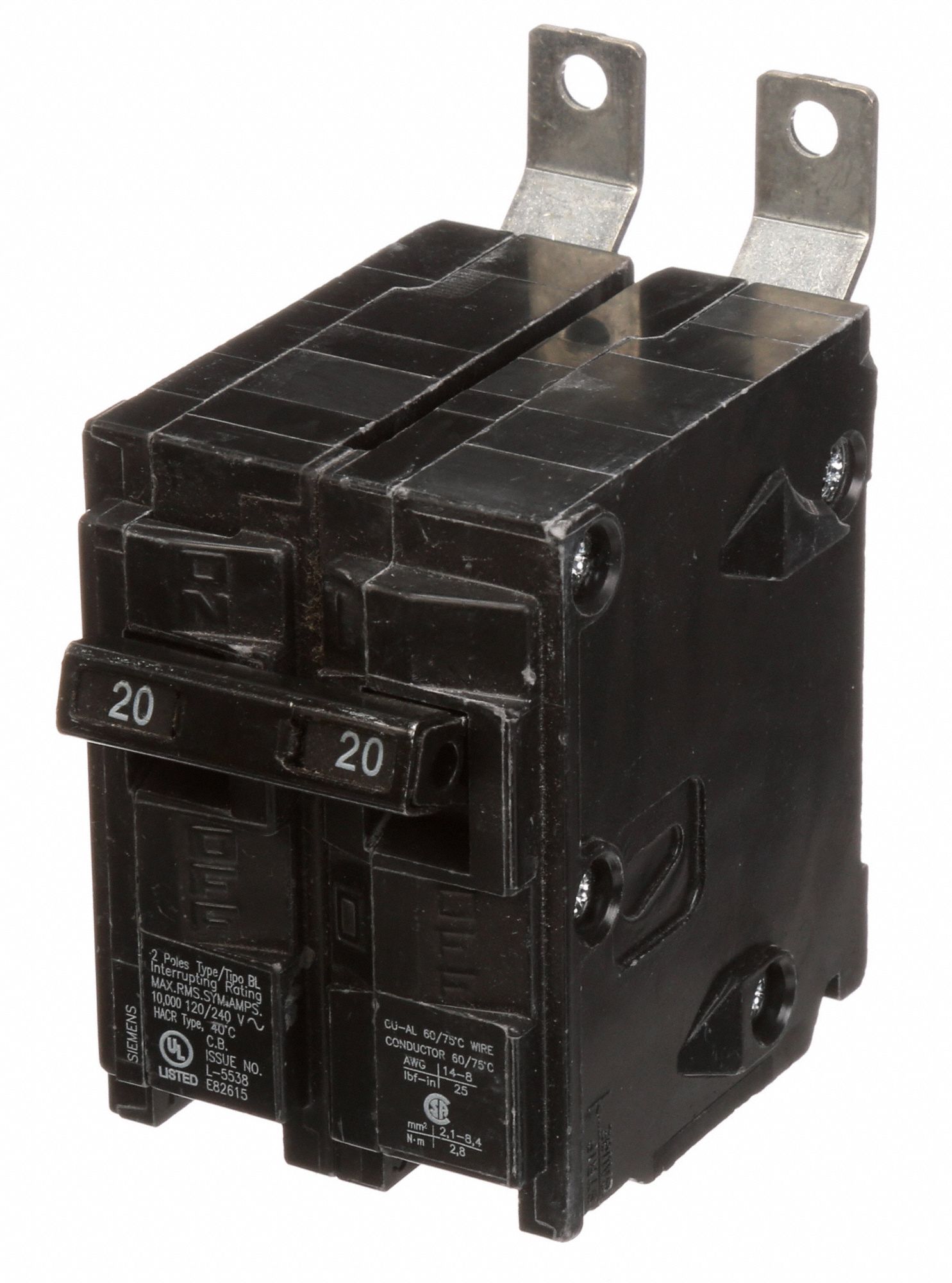 SIEMENS Miniature Circuit Breaker 20 A Amps, 120/240V AC, Single Phase
