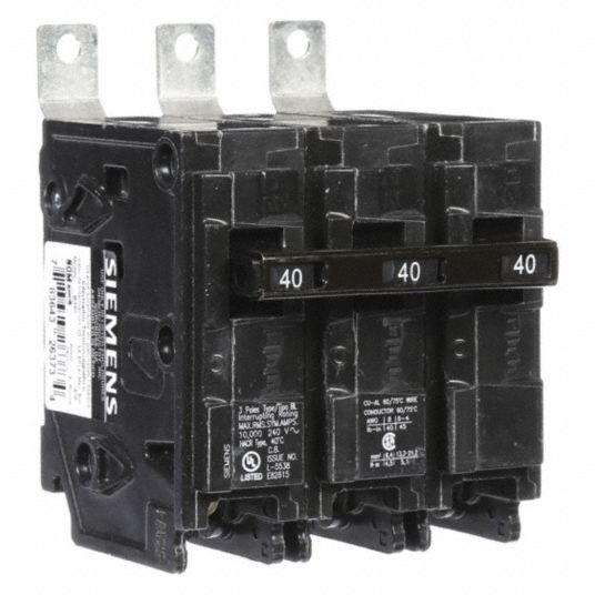 SIEMENS Miniature Circuit Breaker, Amps 40 A, Circuit Breaker Type ...