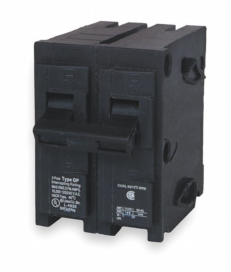 Miniature Circuit Breaker: 30 A Amps, 120/240V AC, 2 Poles, High Intensity Discharge