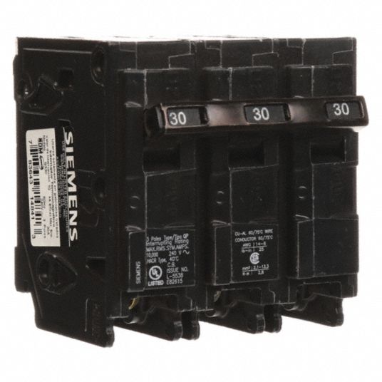 SIEMENS Miniature Circuit Breaker: 30 A Amps, 240V AC, Three Phase ...