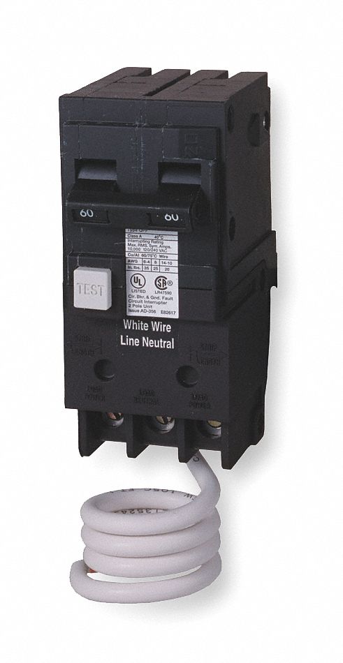 Miniature Circuit Breaker: 60 A Amps, 120/240V AC, 2 Poles