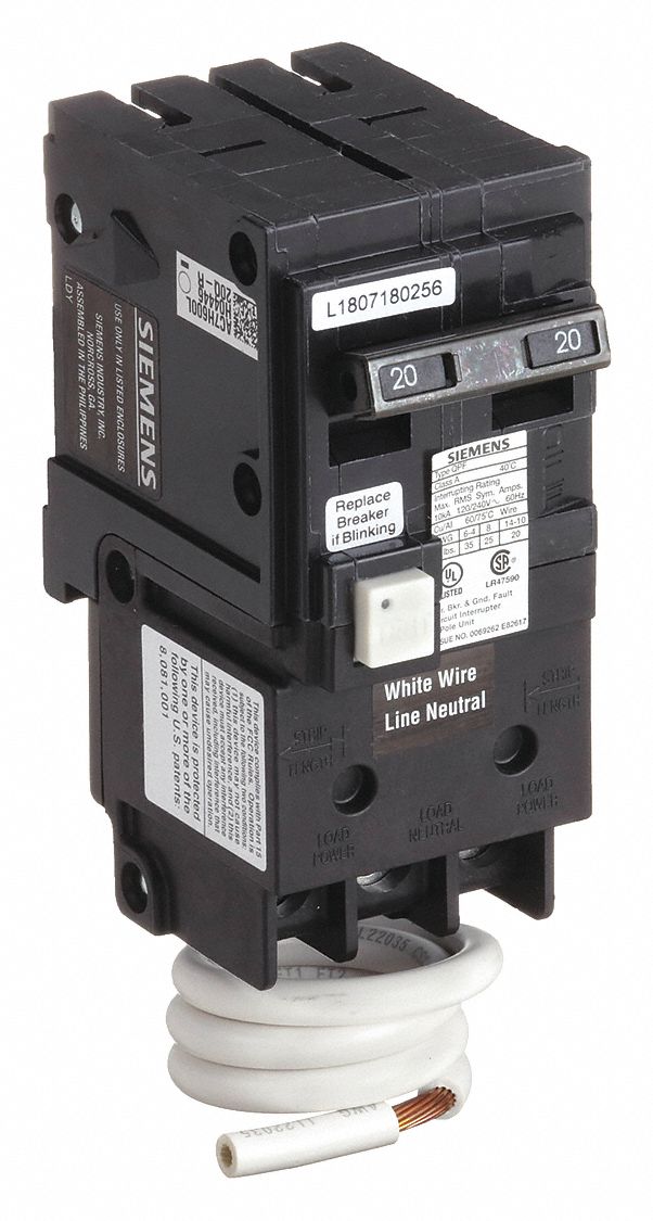 Miniature Circuit Breaker: 20 A Amps, 120/240V AC, 2 Poles