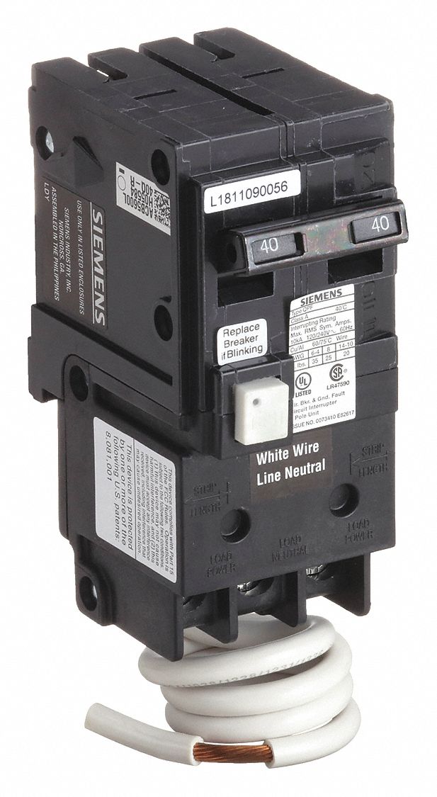 Miniature Circuit Breaker: 40 A Amps, 120/240V AC, 2 Poles