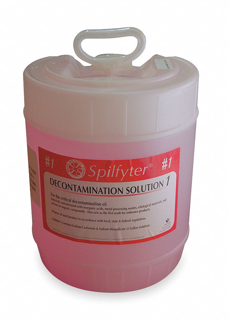 SPILFYTER, Acids, 5 Gallon Carboy, Decontamination Solution 3CNY9