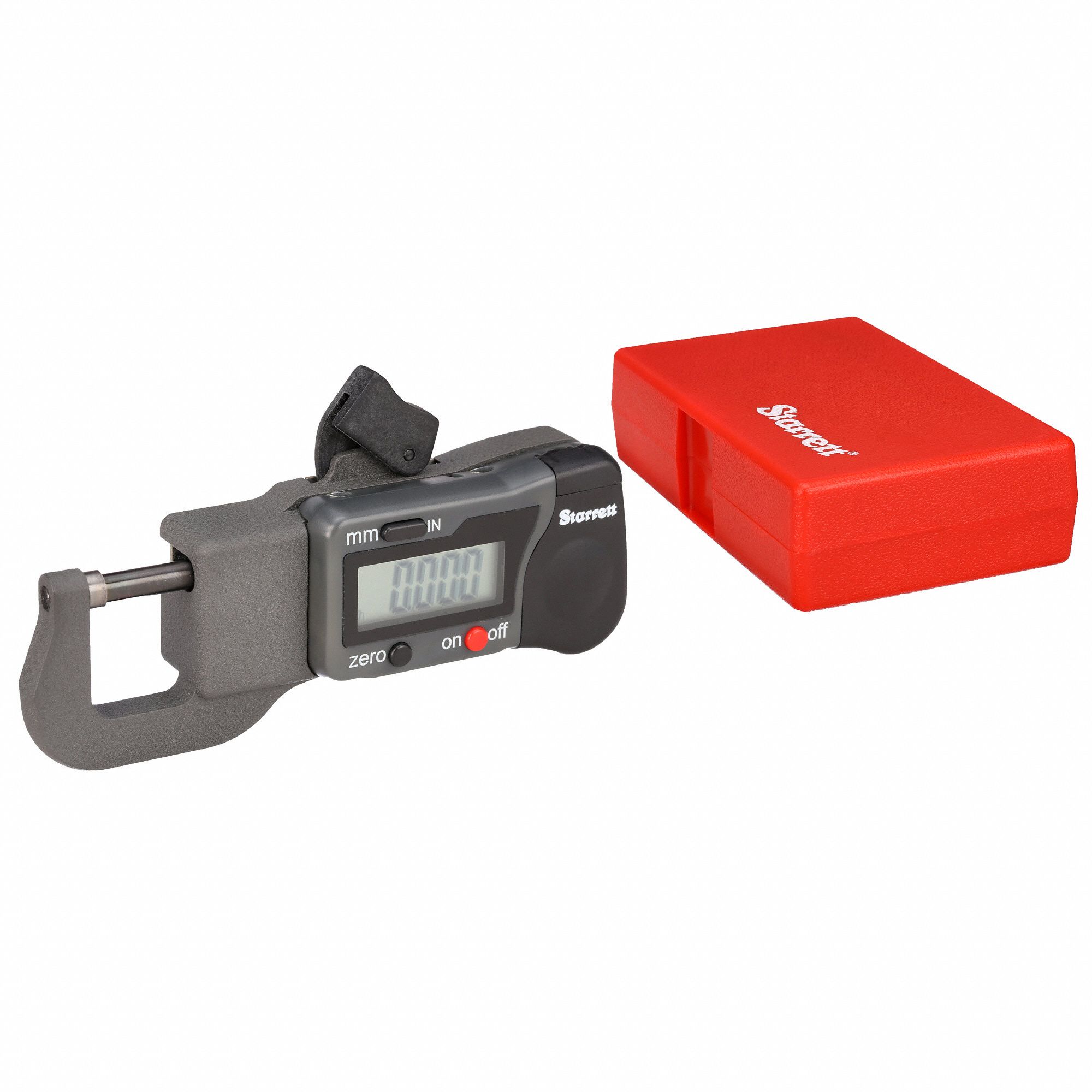 STARRETT Digital Thickness Gauge, Range 0 in to 1/2 in, 0 mm to 12.7 mm