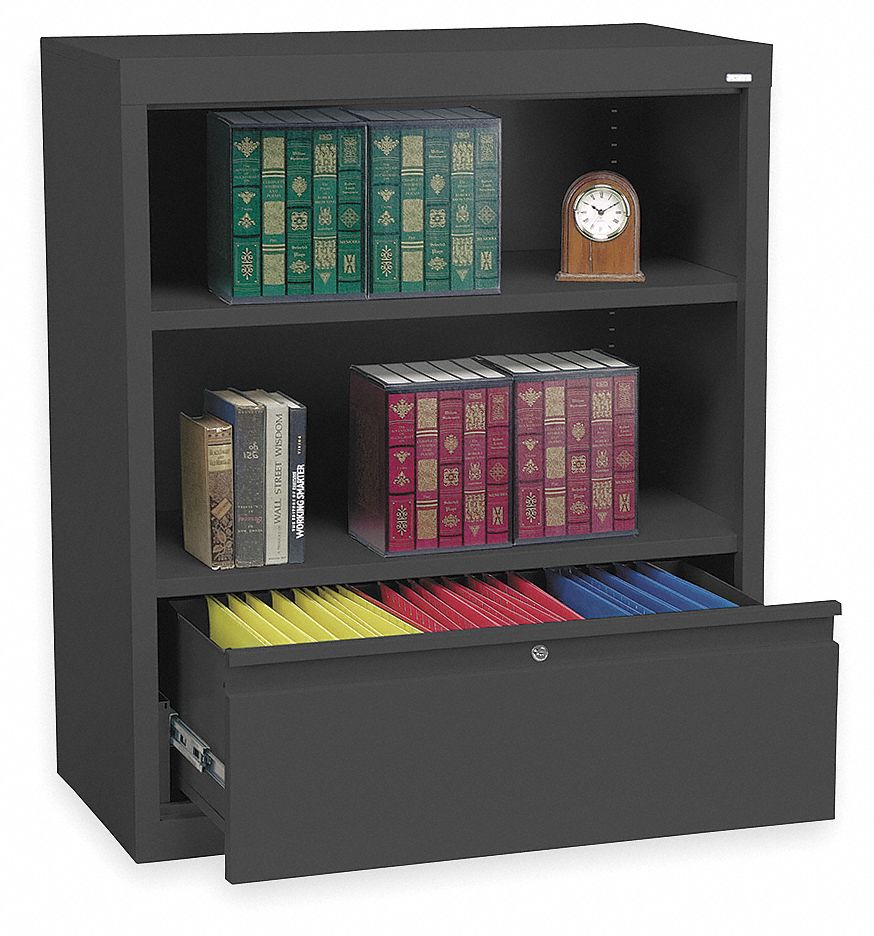 3CTL5 - Bookcase Drawer Cabinet 2 Shelf Blk